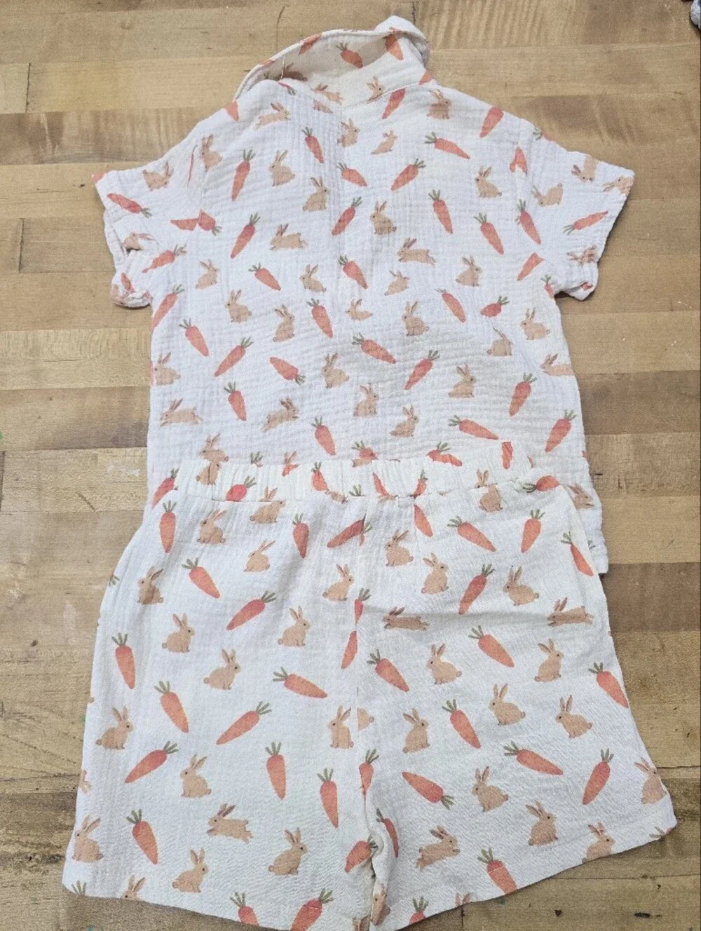 KIDS:: Cotton Gauze Bunny Carrot 2pc Set